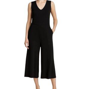 Eileen Fisher Black Sleeveless Wide-Leg Jumpsuit, Size SP